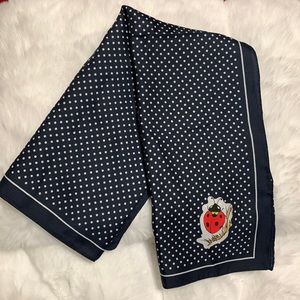 🧣Ladies 🐞Navy blue & white polka dot scarf 🧣